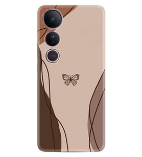 Vivo V50 Lite Kılıf Boutique Baskılı Resimli Kahve Kelebek Pcode -038