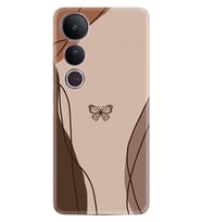 Vivo V50 Lite Kılıf Boutique Baskılı Resimli Kahve Kelebek Pcode -038