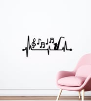 BK Home Müzik Notaları Tasarımlı Ahşap Duvar Süsü-9 (Siyah)