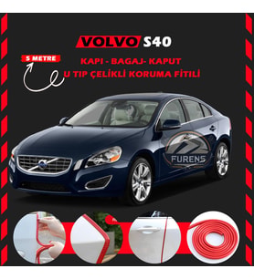 Volvo S40 Oto Araç Kapı Koruma Fitili 5metre Parlak Kırmızı Renk