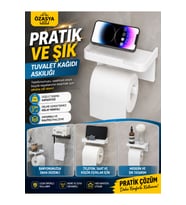 Yapışkanlı Tuvalet Kağıdı Askılığı Raflı