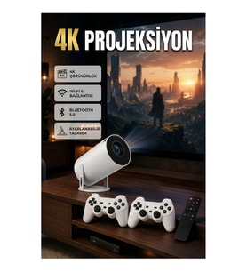 Akıllı 4K Projeksiyon – Wi-Fi 6, Bluetooth 5.0 ve Ayarlanabilir Tasarım
