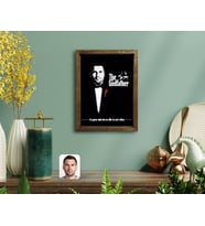 BK Gift Kişiye Özel Godfather Baba Tasarımlı Doğal Masif Ahşap Çerçeveli Tablo-3