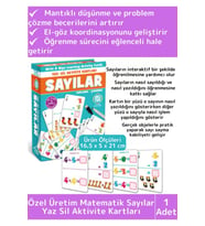 Premium Eğitici El Göz Koordinasyon Zeka Geliştirici Matematik Sayılar Yaz Sil Aktivite Kartları