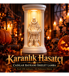 Karanlık Hasatçı İskelet LED Lamba – Halloween Dekoratif Heykel Gece Lambası