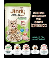 Petlovebutik Jinny Ton Balığı Ve Tavuk 70g*5 ADET Tahılsız Hipoalerjenik Yaş Kedi Maması