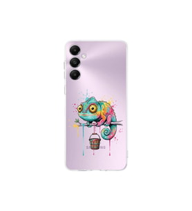 Samsung Galaxy A05S ile Uyumlu Splash Bukalemun Tasarımlı Şeffaf Silikon Kılıf