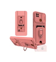 Xiaomi Redmi 9c Kılıf Zuma Kartvizitli Yüzüklü Silikon - Pembe