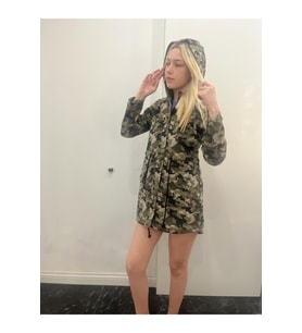 Kadın Kamuflaj Mont Parka