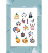 Çocuklar İçin Özel Kesimli Eğlenceli Hayvanlar Stickerları