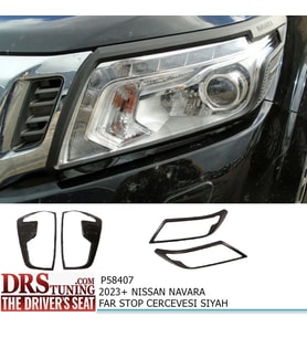 Nissan Navara 2023 Sonrası Far ve Stop Kaplama Siyah