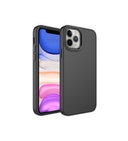 Apple iPhone 12 Pro Max Uyumlu Kılıf Metal Çerçeve ve Buton Tasarımlı Silikon Zore Luna Kapak (Siyah)