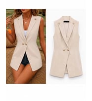 Kadın Gold Düğmeli Blazer Yaka Ceket