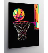 Kanvas Tablo Basketbol Topu Ve Potası