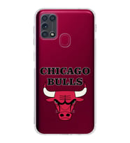 Samsung Galaxy M31 Uyumlu Kamera Korumalı Kapak Chicago Bulls Tasarımlı  Şeffaf  Kılıf