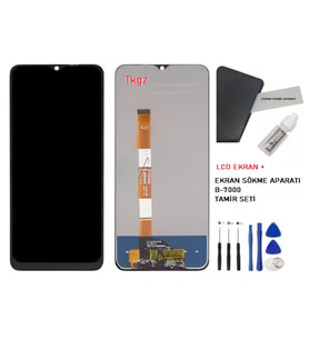 Tkgz - Vivo Y15S Uyumlu Lcd Ekran Dokunmatik -A- Kalite + B-7000 + TAMİR SETİ