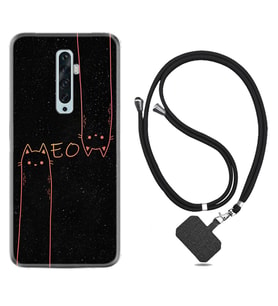 Oppo Reno 2Z 4 Lite 4 Pro 5 6 7 A31 Kılıf Boyun Askılı Silikon Meow 1657
