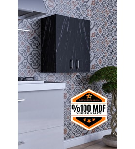 Moza Çok Amaçlı Dolap Kapaklı Mutfak Balkon Banyo MDF (Siyah)