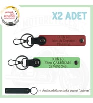 Motosiklet Severlere, İsim Plaka ve 0 Rh (-) Kan Grubu Yazılı x2 Anahtarlık, Nar Çiçeği-F Yeşil-Laci (Çok Renkli)