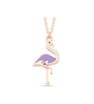 Gümüş Rose Flamingo Kadın Kolye CSR2185030
