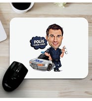 Kişiye Özel Polise Hediye Karikatürlü Mouse Pad