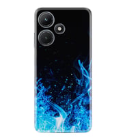 Infınix Hot 30i Kılıf Silikon Desen Özel Seri Blue Fire 1678