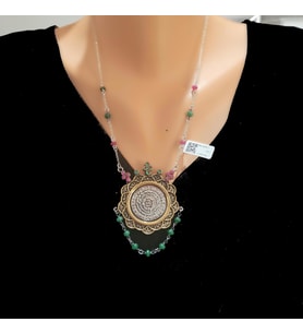 925 Ayar Gümüş ve Bronz Karışımı Dualı Otantik Kolye