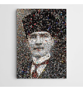 Atatürk Tablosu Şayap Kalpak Mozaik Kanvas Tablo