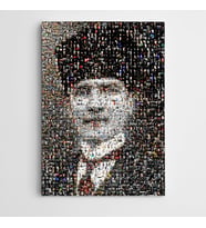 Atatürk Tablosu Şayap Kalpak Mozaik Kanvas Tablo