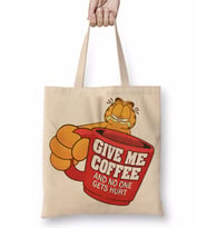 Garfield Give Me Coffe Garfield Bana Kahve Ver Bez Çanta Uzun Saplı