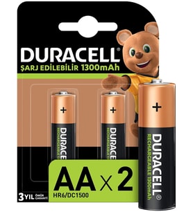 Duracell Pil Şarj Edilebilir Aa 1300MAH Piller 2’li Paket