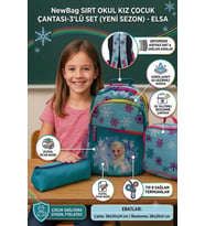NewBag KIZ ÇOCUK SIRT İLKOKUL ÇANTASI-3'LÜ SET (Mavi)