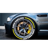Lastik Yazısı Sticker MICHELIN +KUYRUK SARI İnce Yanak Lastik stiker Her Lastiğe Uyumlu Sticker 8adet