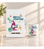Biyoloji Öğretmenine Hediye Seti – Branş Tasarımlı Defter, Kupa ve Kalem