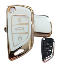 Bmw Tipli KD Keydiy NB29 Uyumlu Kumanda Anahtar Kılıfı Oto Anahtarlık Beyaz Gold