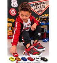 Minipa Garage Kırmızı Erkek Çocuk Garaj Tabanlı Çift Metal Arabalı Ortopedik Spor Ayakkabı
