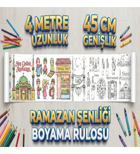 Rulo Boyama Kitabı Dev Boy Ramazan Şenliği 4 Metre 45cm Genişlik