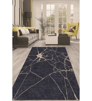 Dijital Kaymaz Taban Yıkanabilir Modern Renkli Salon Halısı Mutfak Halısı Yolluk ND-HT-259 (Lacivert)