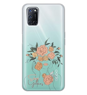 Oppo Powder Flowers Tasarımlı Şeffaf Telefon Kılıfı
