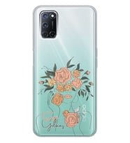 Oppo Powder Flowers Tasarımlı Şeffaf Telefon Kılıfı