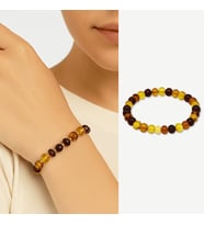 Süzme Multicolor Renk Natural Form Doğal Damla Kehribar Kadın Bileklik