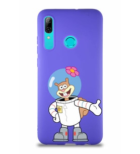 Huawei P Smart 2019 Soft Premier Kapak Sandy Tasarımlı Silikon Kılıf - Mor (Şeffaf)