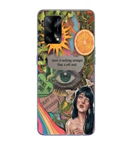 Oppo A74 Uyumlu Vintage Kolaj Desenli Şeffaf Telefon Kılıfı