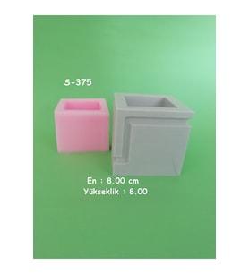 Kare Desensli Saksı Silikon Kalıp
