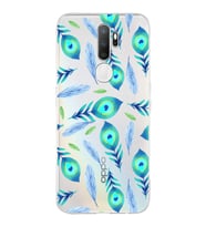 PrintiFy Oppo A9 2020  ile Uyumlu 1mm Slim Fit Nazar Boncuğu 3 Baskılı Şeffaf  Kılıf
