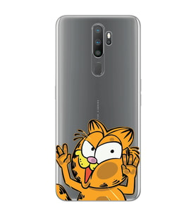 Oppo A5 2020 / A9 2020 Uyumlu Garfield Desenli Şeffaf Telefon Kılıfı