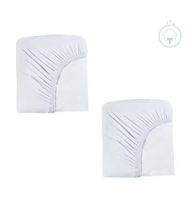Sıvı Geçirmez Lastikli Bebek Çarşafı 2 Adet - 60x120cm (Beyaz)