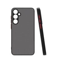 Galaxy S23 FE Kılıf Hux Düğme ve Kapak Zıt Renk Kılıf (Siyah)