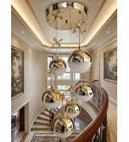 6'lı Ledli Gold Top Avize
