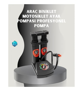 Basınç Göstergeli Ayak Pompası – Lastik ve Şişme Ürünler İçin Çoklu Supap Aparatlı